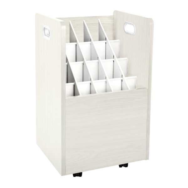 Adiroffice White, MDF Wood, 15.25 in W, 24.75 in L, 13.25 in D ADI624-WHI-MK - main